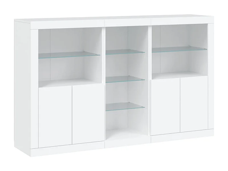 Aparador cômoda armário armário organizador cozinha sala sala com luzes LED 162 x 37 x 100 cm branco 02_0029830