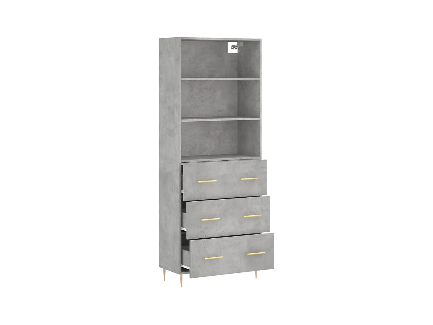 Aparador buffet cómoda armario mueble organizador cocina salón salón alto 69,5 x 34 x 180 cm madera contrachapada gris 02_0034505