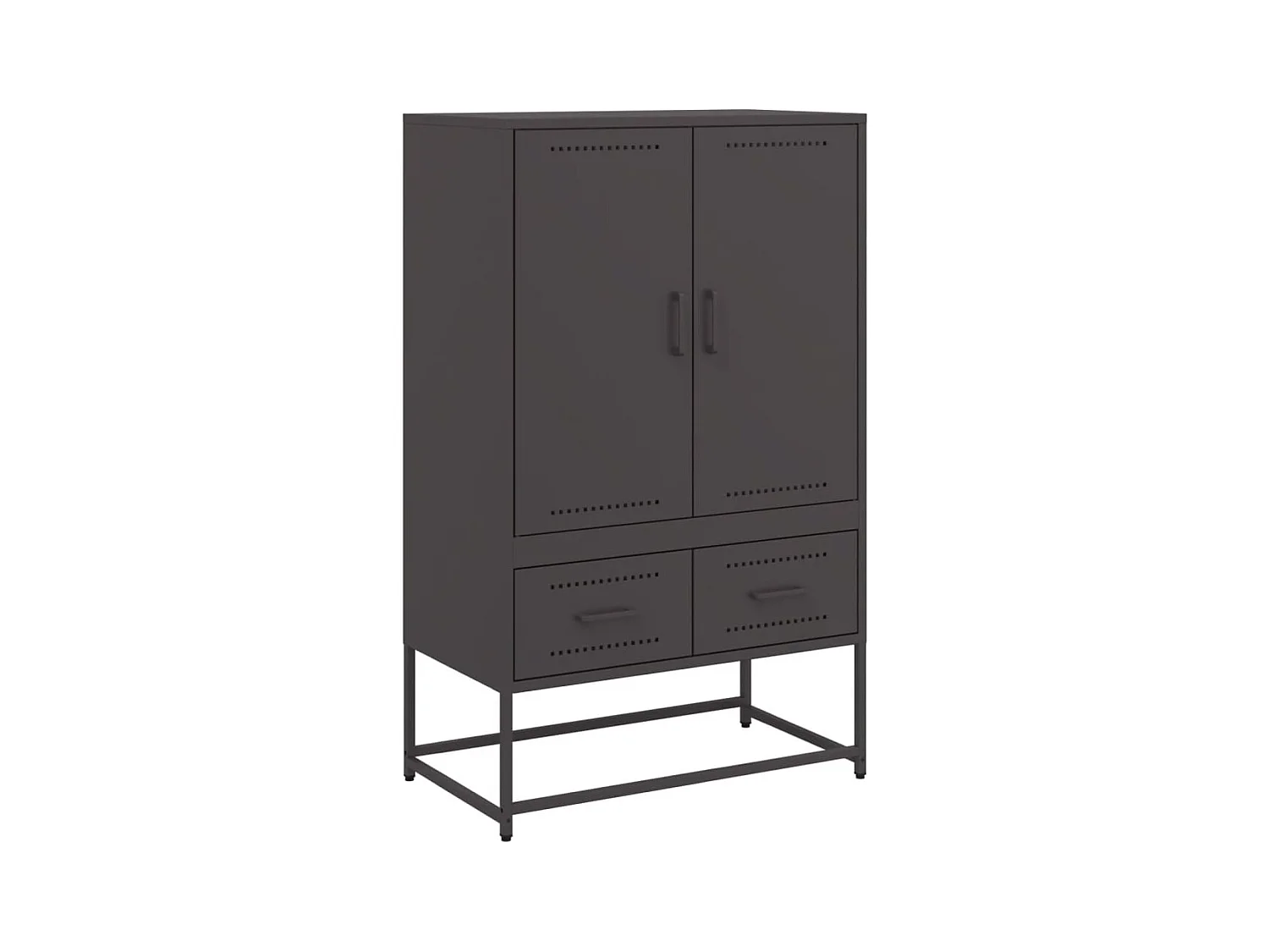 Aparador cómoda cómoda armario mueble organizador cocina salón salón alto 68 x 39 x 111,5 cm acero negro 02_0034963