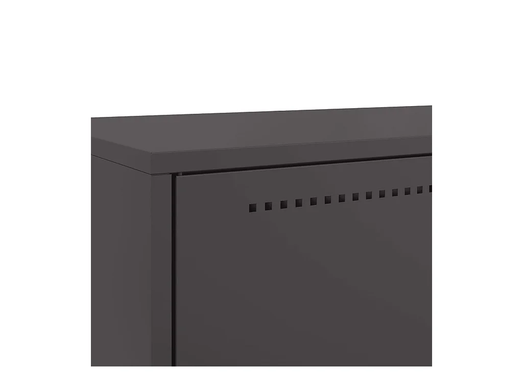 Aparador cómoda cómoda armario mueble organizador cocina salón salón alto 68 x 39 x 111,5 cm acero negro 02_0034963