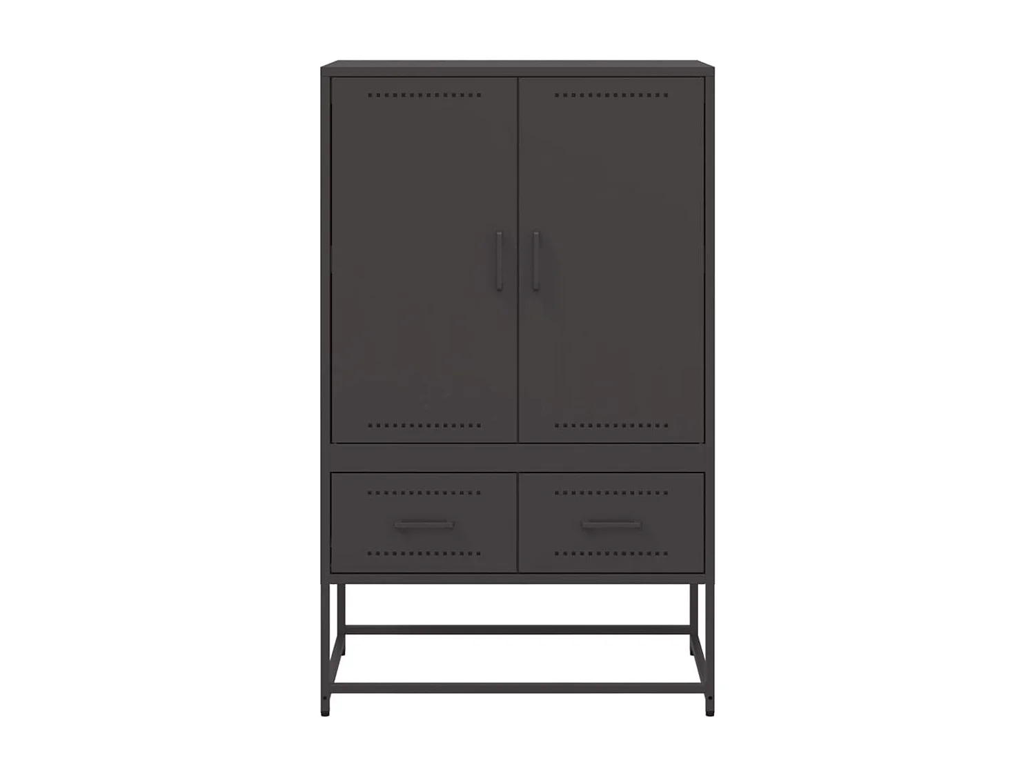 Aparador cómoda cómoda armario mueble organizador cocina salón salón alto 68 x 39 x 111,5 cm acero negro 02_0034963