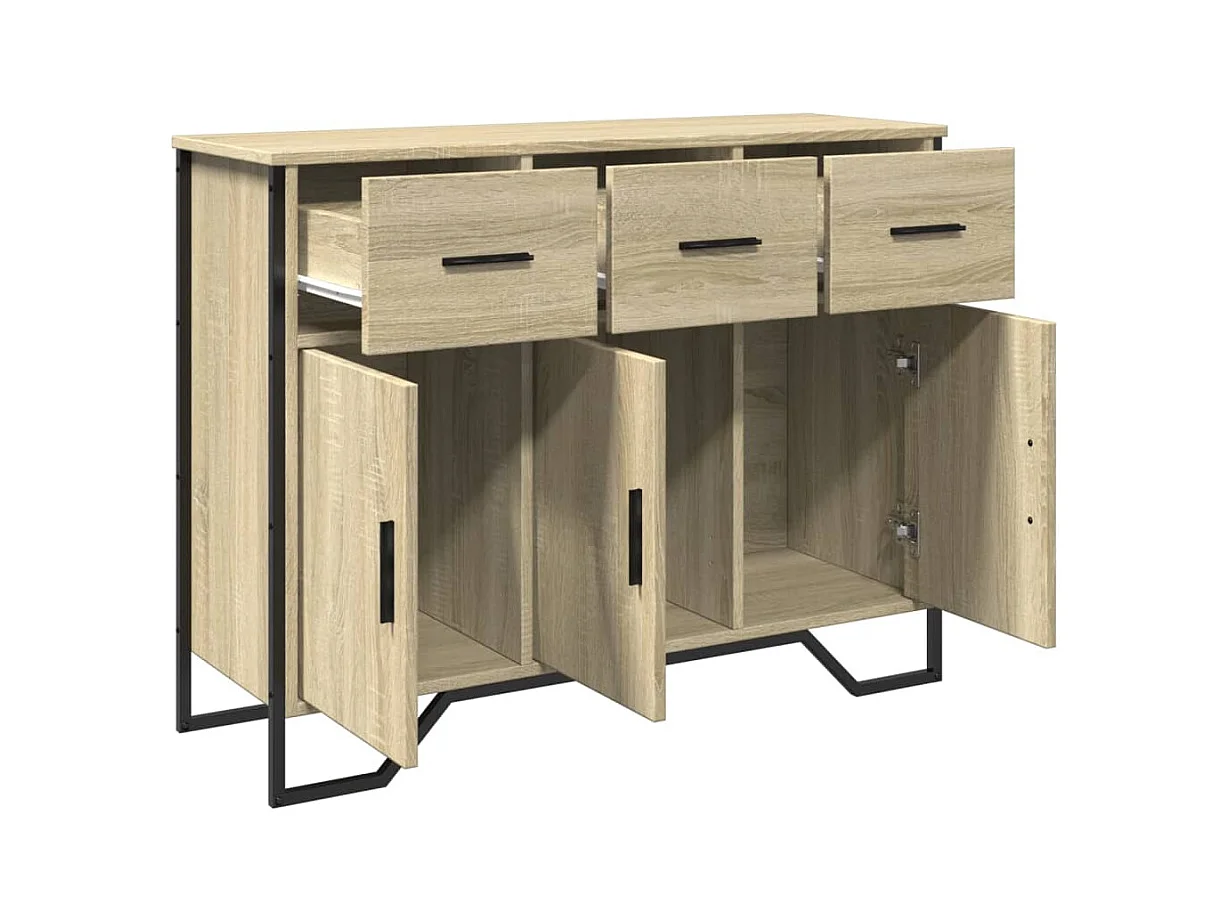 Aparador buffet cómoda armario unidad de almacenamiento organizador cocina salón salón Sonoma 97 x 32,5 x 74,5 cm madera contrachapada marrón 02_0031742