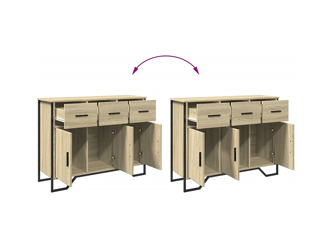 Aparador buffet cómoda armario unidad de almacenamiento organizador cocina salón salón Sonoma 97 x 32,5 x 74,5 cm madera contrachapada marrón 02_0031742