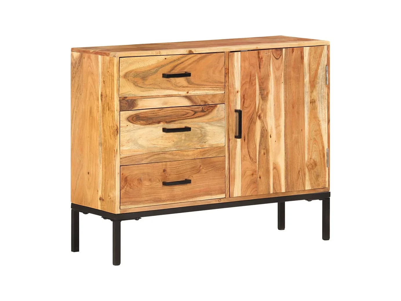 Aparador cómoda cómoda armario mueble organizador cocina salón salón 88 x 30 x 73 cm madera maciza de acacia marrón 02_0029666