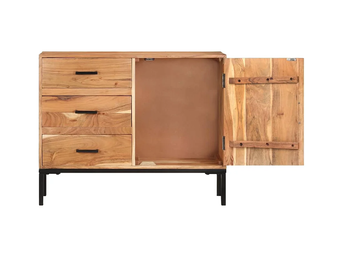 Aparador cómoda cómoda armario mueble organizador cocina salón salón 88 x 30 x 73 cm madera maciza de acacia marrón 02_0029666