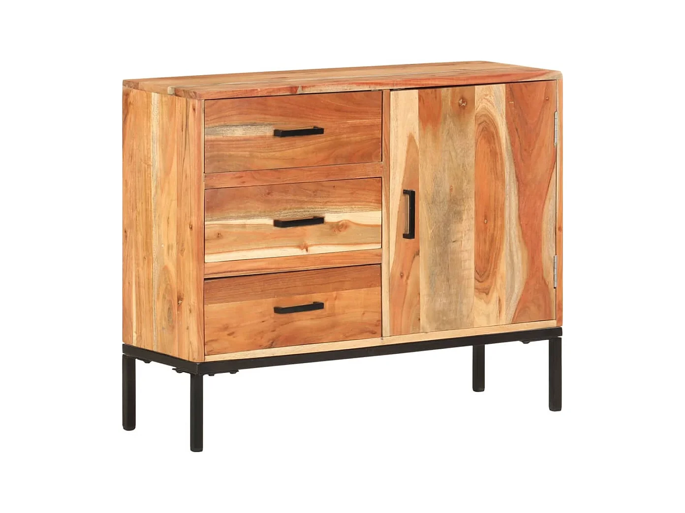 Aparador cómoda cómoda armario mueble organizador cocina salón salón 88 x 30 x 73 cm madera maciza de acacia marrón 02_0029666