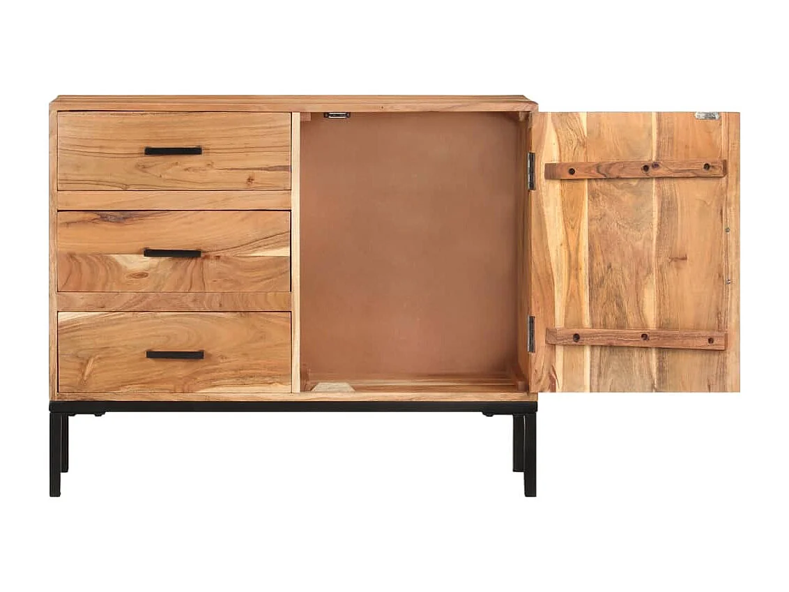 Credenza cassettiera mobile contenitore organizer cucina soggiorno soggiorno 88 x 30 x 73 cm legno massello di acacia marrone 02_0029666