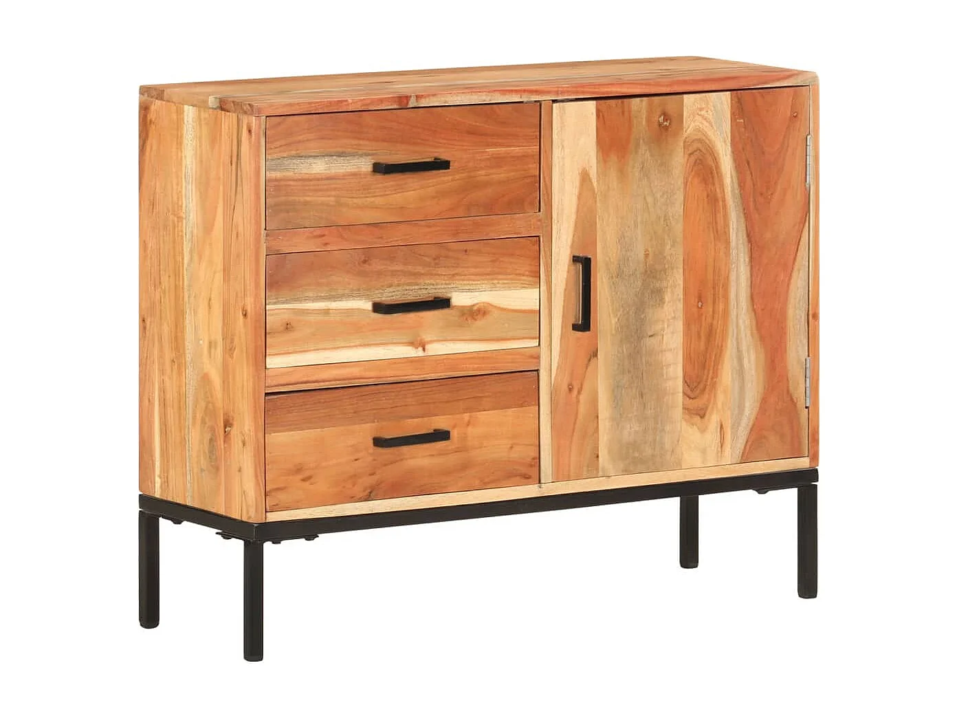 Credenza cassettiera mobile contenitore organizer cucina soggiorno soggiorno 88 x 30 x 73 cm legno massello di acacia marrone 02_0029666