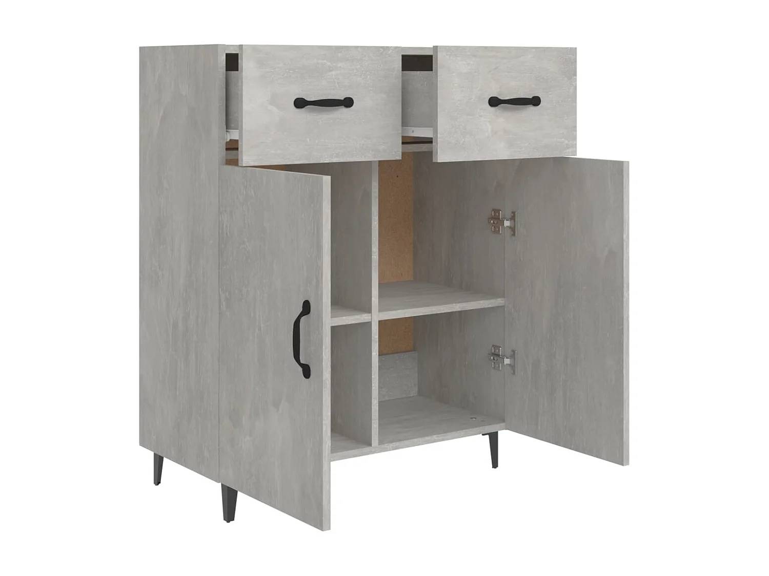 Aparador cômoda armário armário organizador cozinha sala sala 69,5 x 34 x 90 cm madeira trabalhada cinza 02_0032078