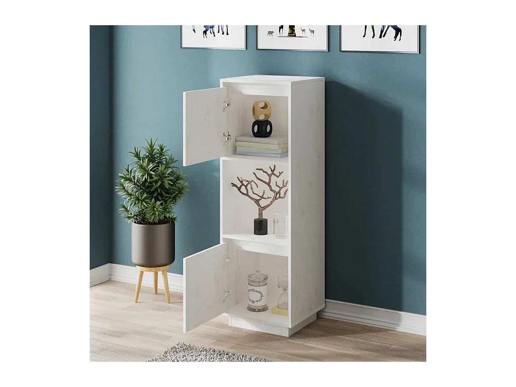 bahut commode armoire bois blanche 38 x 35 x 117 cm 02_0032442