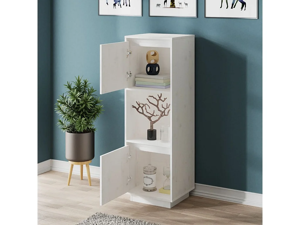 bahut commode armoire bois blanche 38 x 35 x 117 cm 02_0032442