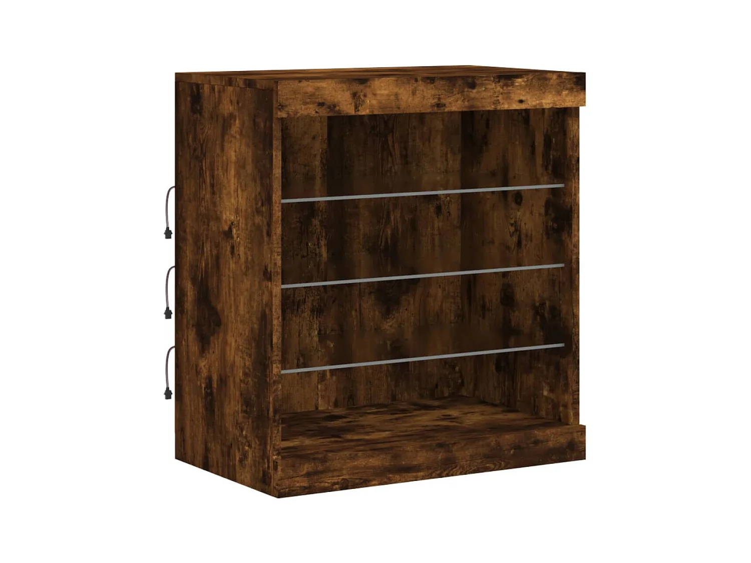 Aparador cômoda armário armário organizador cozinha sala sala com luzes LED 60,5 x 37 x 67 cm marrom 02_0029889