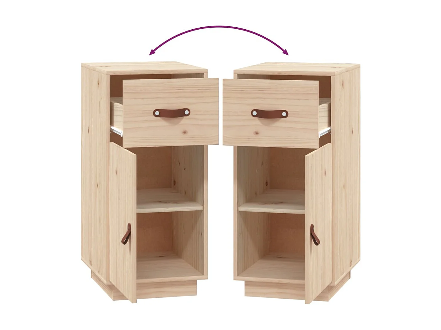 Credenza cassettiera cassettiera mobile contenitore organizer cucina soggiorno soggiorno 34 x 40 x 75 cm legno massello di pino marrone 02_0029573
