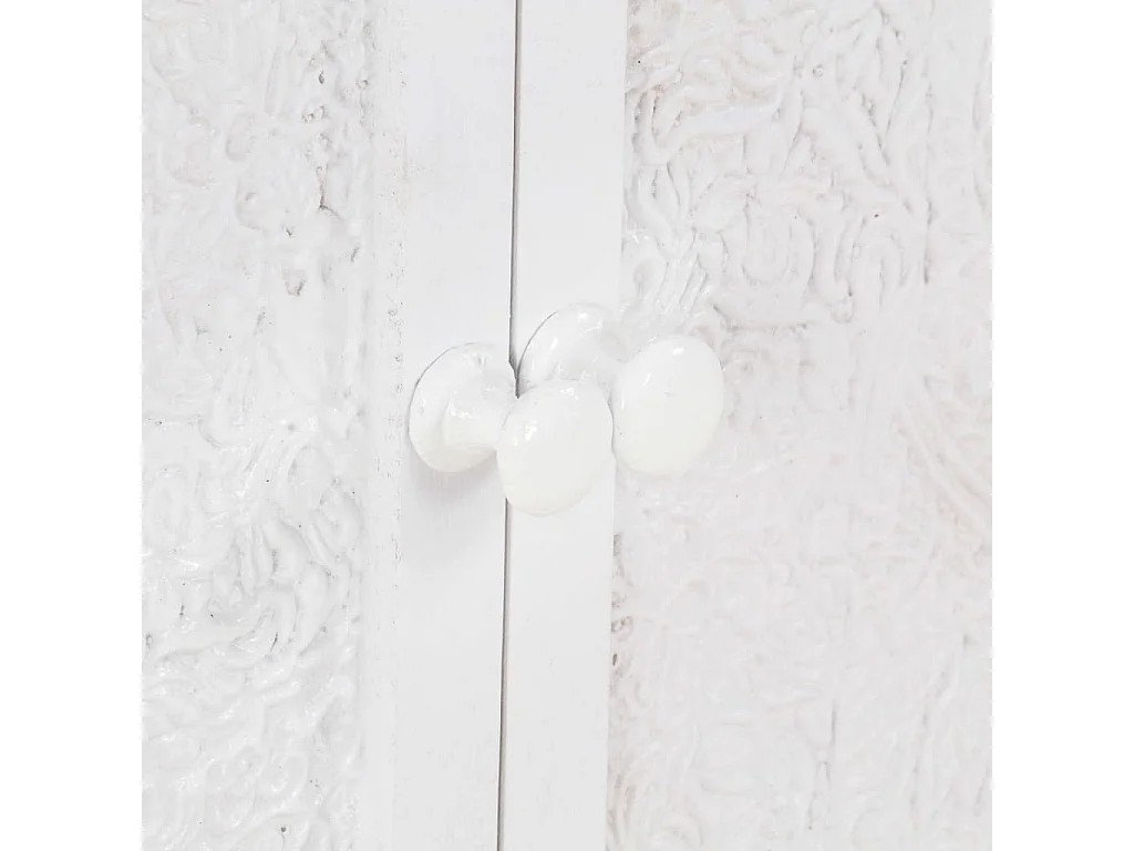 Aparador buffet cómoda armario mueble organizador cocina salón salón 60 x 30 x 76 cm madera maciza de mango blanco 02_0029604