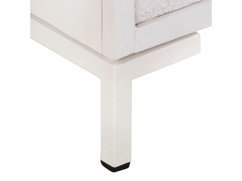 Aparador buffet cómoda armario mueble organizador cocina salón salón 60 x 30 x 76 cm madera maciza de mango blanco 02_0029604