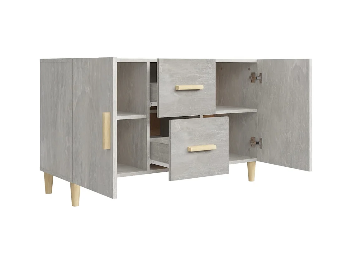 Credenza buffet cassettiera mobile contenitore organizer cucina soggiorno soggiorno 100 x 36 x 60 cm derivati ​​del legno grigio 02_0031827