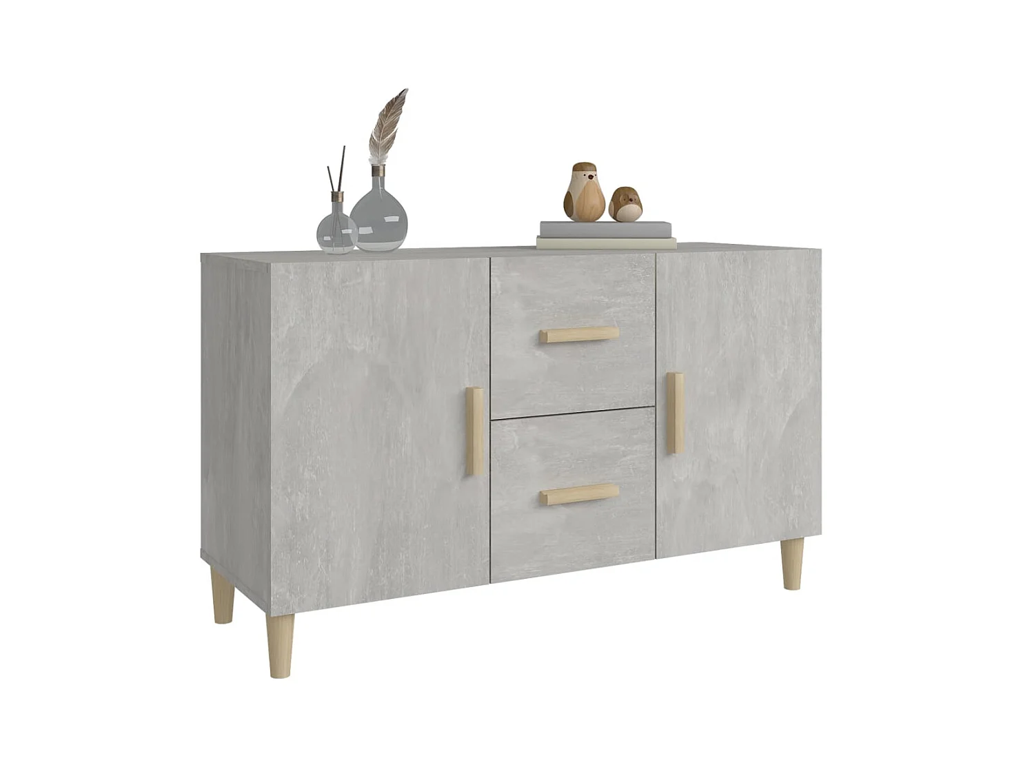 Credenza buffet cassettiera mobile contenitore organizer cucina soggiorno soggiorno 100 x 36 x 60 cm derivati ​​del legno grigio 02_0031827