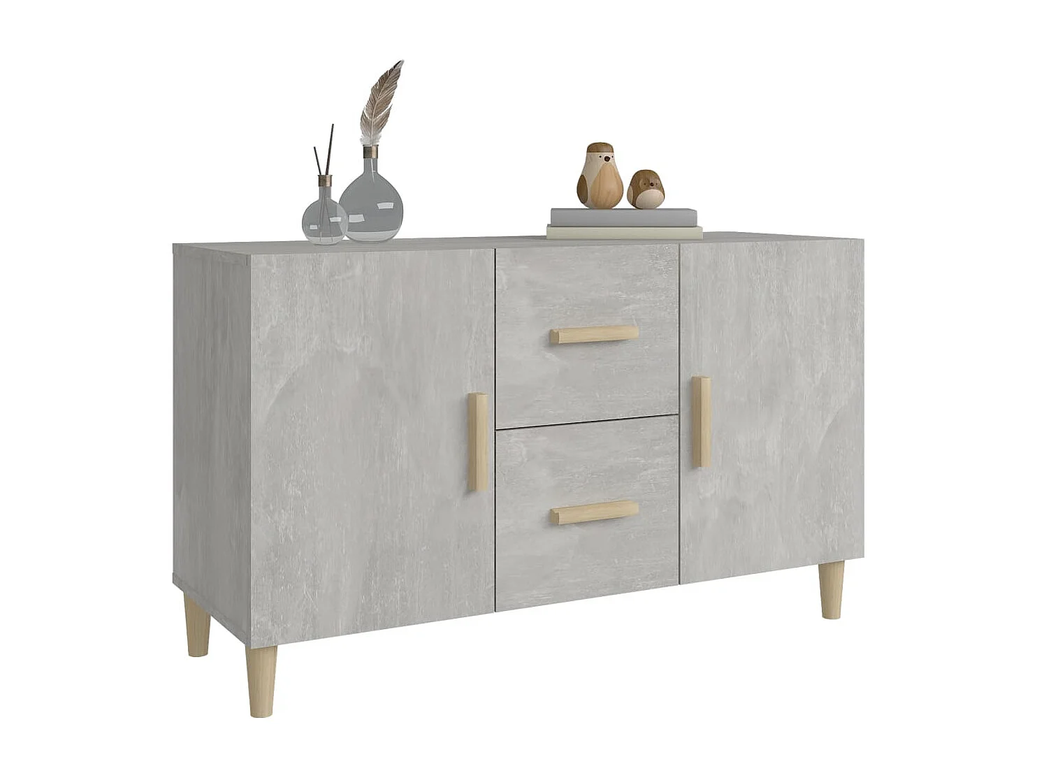 Credenza buffet cassettiera mobile contenitore organizer cucina soggiorno soggiorno 100 x 36 x 60 cm derivati ​​del legno grigio 02_0031827