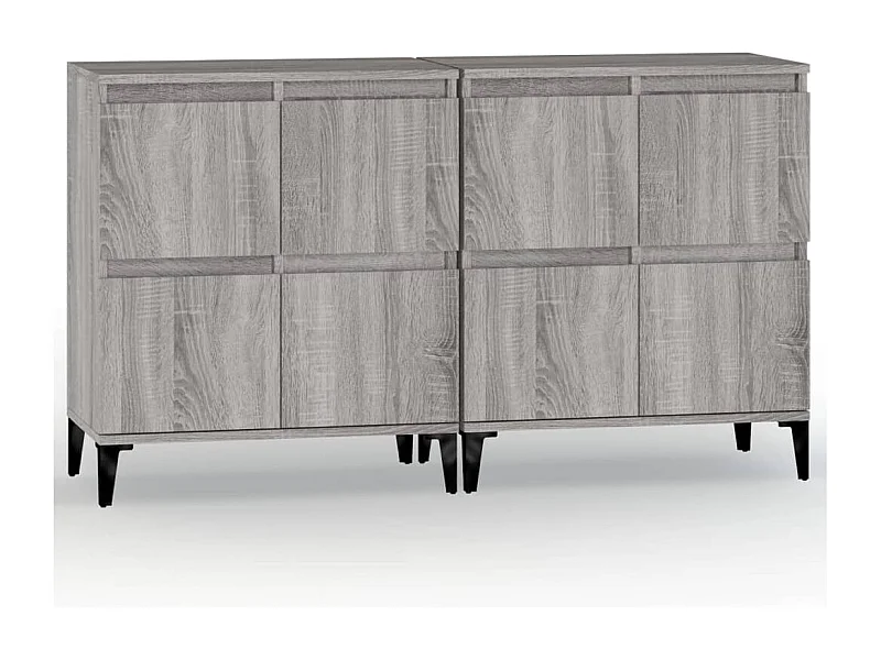 Credenza buffet cassettiera mobile contenitore organizer cucina soggiorno soggiorni set da 2 sonoma 60 x 35 x 70 cm pannelli compositi grigio 02_0036965
