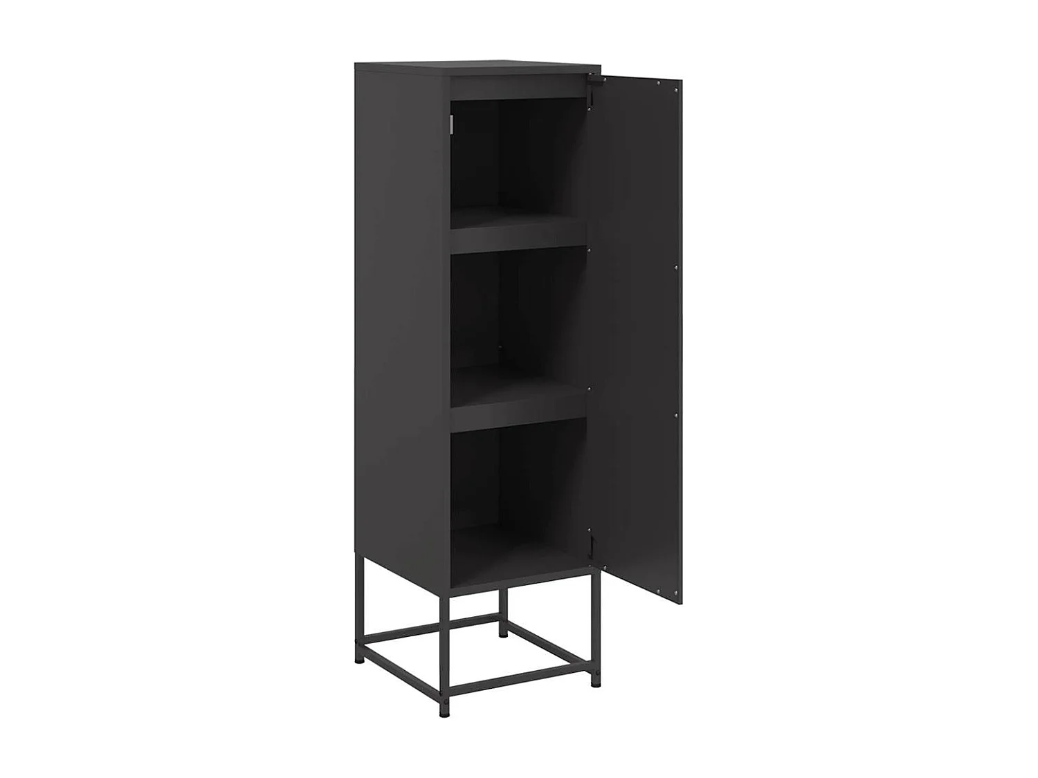 Credenza buffet cassettiera mobile contenitore organizer cucina soggiorno soggiorno alto 36 x 39 x 123 cm acciaio nero 02_0034915