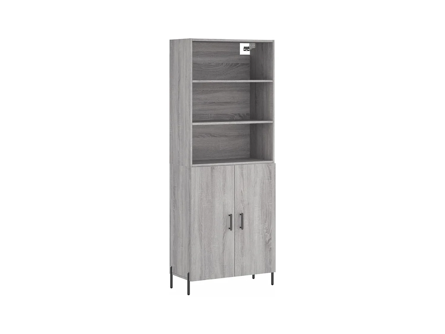 Aparador buffet cómoda armario mueble organizador cocina salón salón alto Sonoma 69,5 x 34 x 180 cm madera contrachapada gris 02_0035427