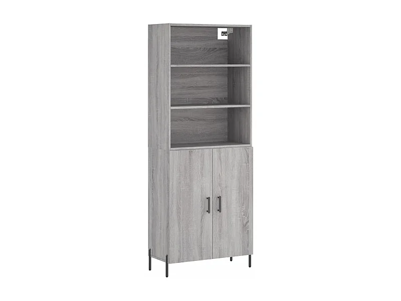 Buffet aparador cômoda armário organizador unidade cozinha sala sala alta Sonoma 69,5 x 34 x 180 cm madeira trabalhada cinza 02_0035427
