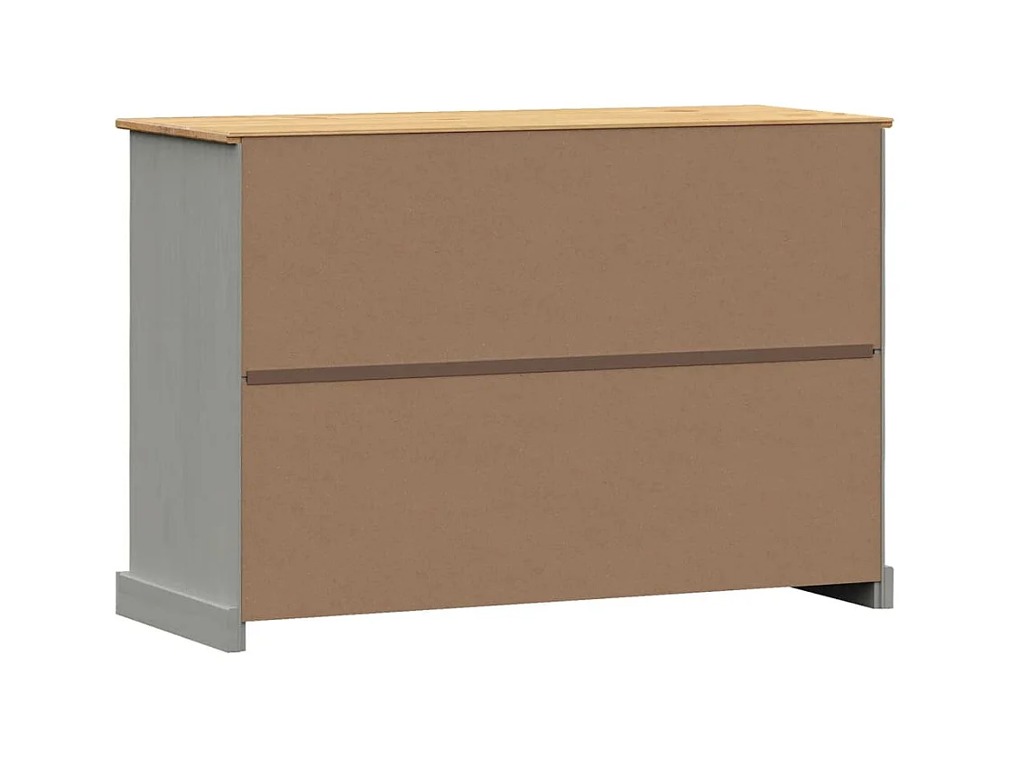 Aparador cómoda mueble almacenaje organizador cocina salón salón con cajones 113 x 40 x 75 cm madera maciza de pino gris 02_0030136