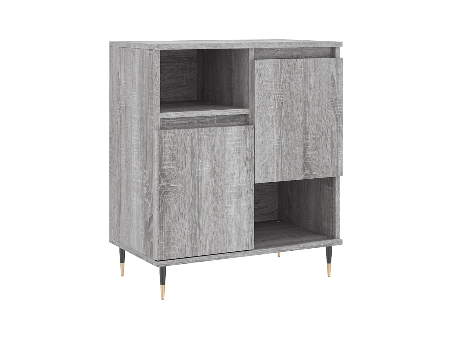Credenza buffet cassettiera mobile contenitore organizer cucina soggiorno soggiorni 3 pz sonoma MDF grigio 02_0037190