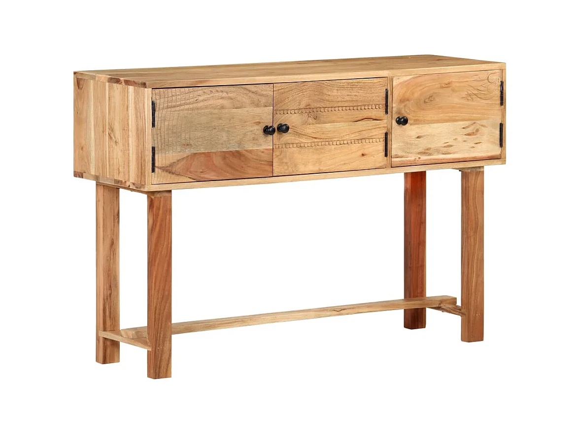 Aparador buffet cômoda armário organizador cozinha sala sala 115 x 35 x 75 cm madeira de acácia maciça marrom 02_0029527