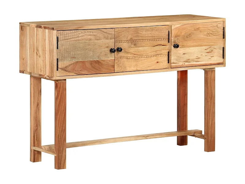 Aparador buffet cômoda armário organizador cozinha sala sala 115 x 35 x 75 cm madeira de acácia maciça marrom 02_0029527