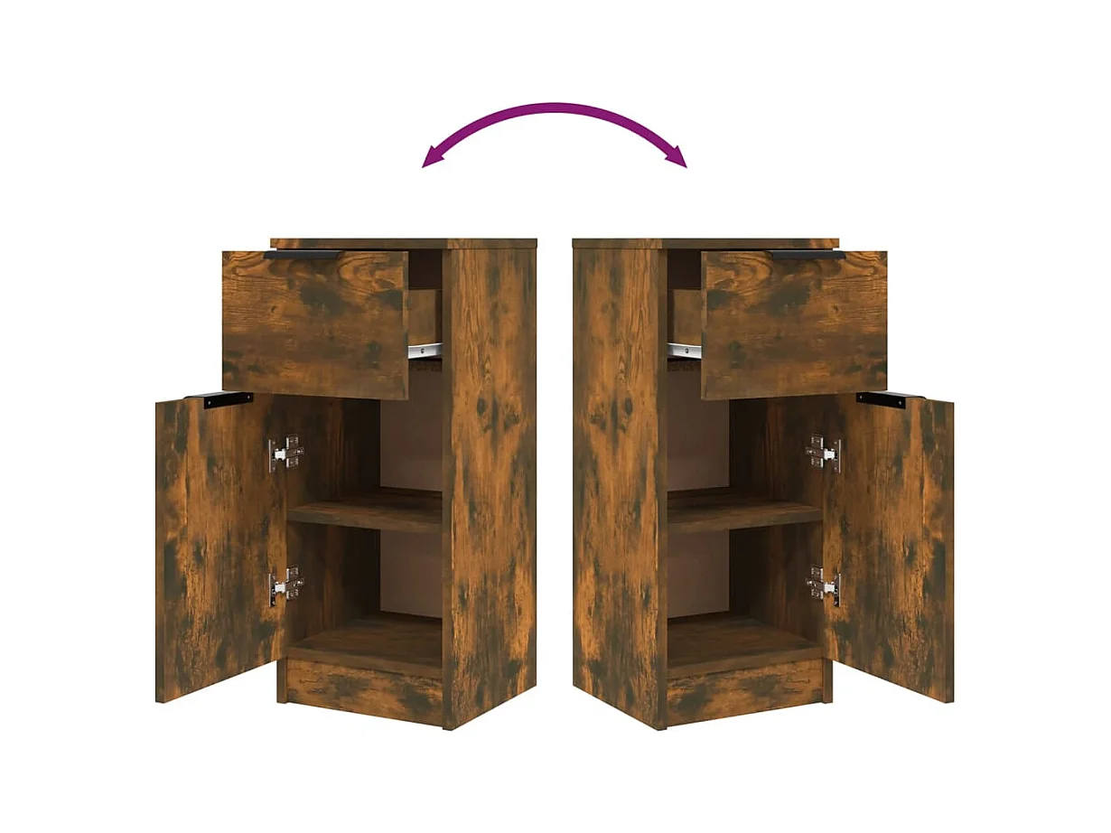 Buffet aparador cômoda armário unidade de armazenamento organizador cozinha sala sala 30 x 30 x 70 cm madeira trabalhada marrom 02_0030869