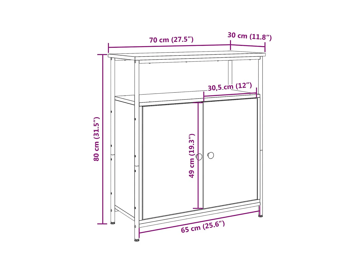 Aparador cômoda armário armário organizador cozinha sala sala madeira velha 70 x 30 x 80 cm madeira trabalhada marrom 02_0036607