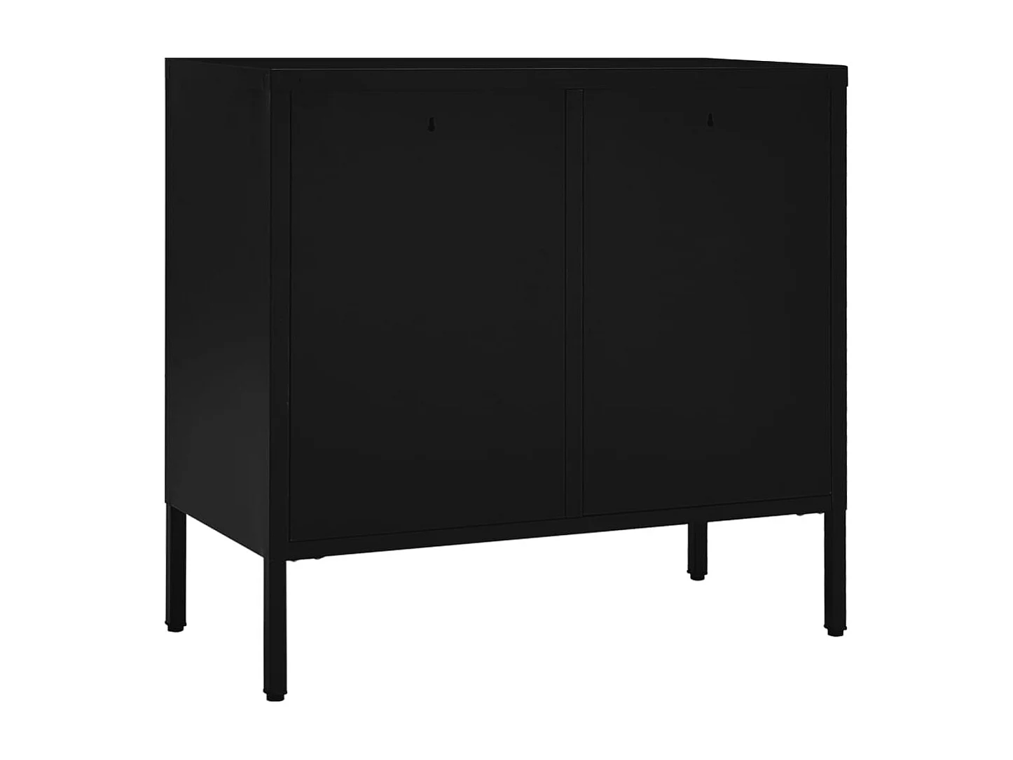 Credenza buffet cassettiera mobile contenitore organizer cucina soggiorno soggiorno 75 x 35 x 70 cm acciaio e vetro temperato nero 02_0036122