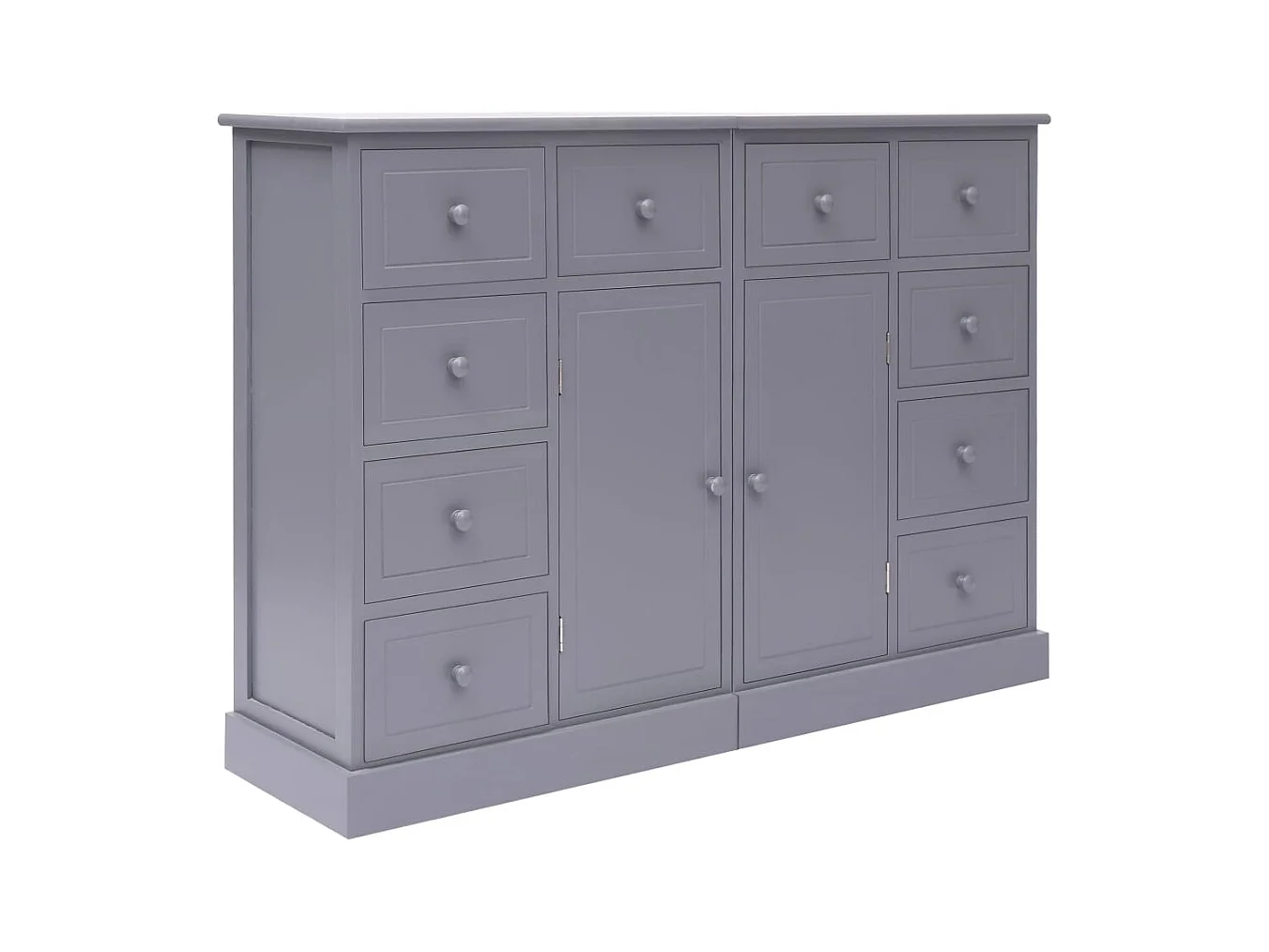 Credenza cassettiera mobile contenitore organizer cucina soggiorno soggiorno con 10 cassetti 113 x 30 x 79 cm legno grigio 02_0029722