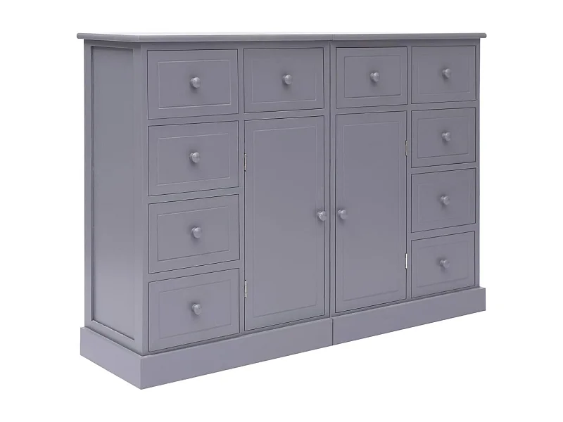 Credenza cassettiera mobile contenitore organizer cucina soggiorno soggiorno con 10 cassetti 113 x 30 x 79 cm legno grigio 02_0029722