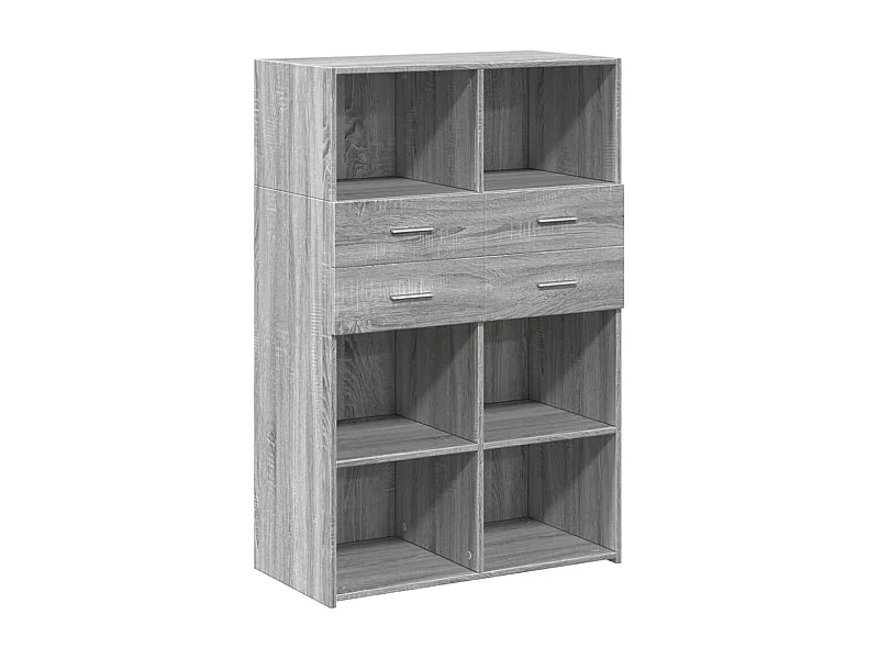 Aparador buffet cómoda mueble almacenaje organizador cocina salón salón alto Sonoma 80 x 42,5 x 124 cm madera contrachapada gris 02_0035633