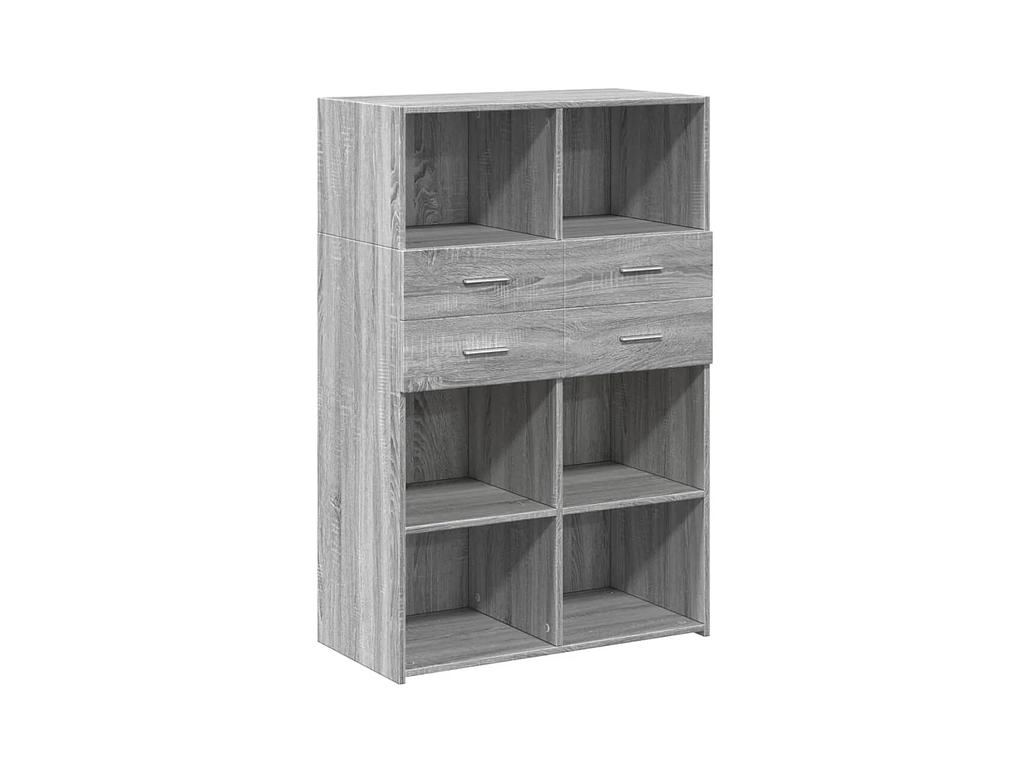 Aparador buffet cómoda mueble almacenaje organizador cocina salón salón alto Sonoma 80 x 42,5 x 124 cm madera contrachapada gris 02_0035633