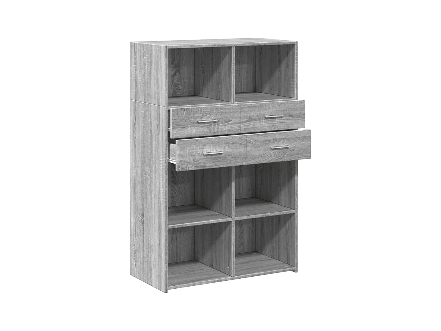 Aparador buffet cómoda mueble almacenaje organizador cocina salón salón alto Sonoma 80 x 42,5 x 124 cm madera contrachapada gris 02_0035633