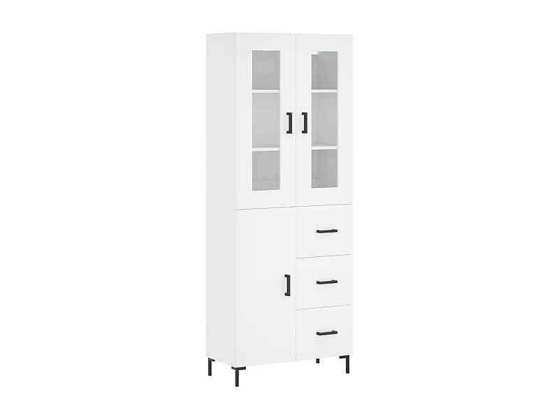 Credenza cassettiera cassettiera mobile contenitore organizer cucina soggiorno soggiorno alto 69,5 x 34 x 180 cm derivati ​​del legno bianco 02_0032752