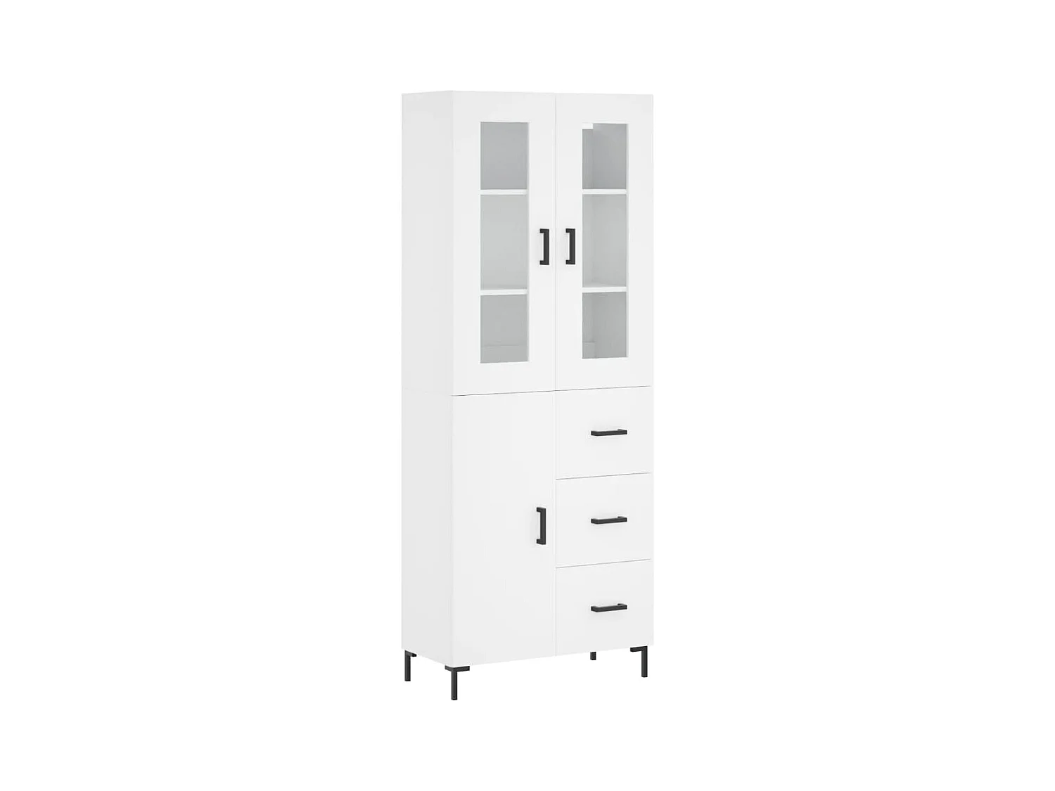 Credenza cassettiera cassettiera mobile contenitore organizer cucina soggiorno soggiorno alto 69,5 x 34 x 180 cm derivati ​​del legno bianco 02_0032752