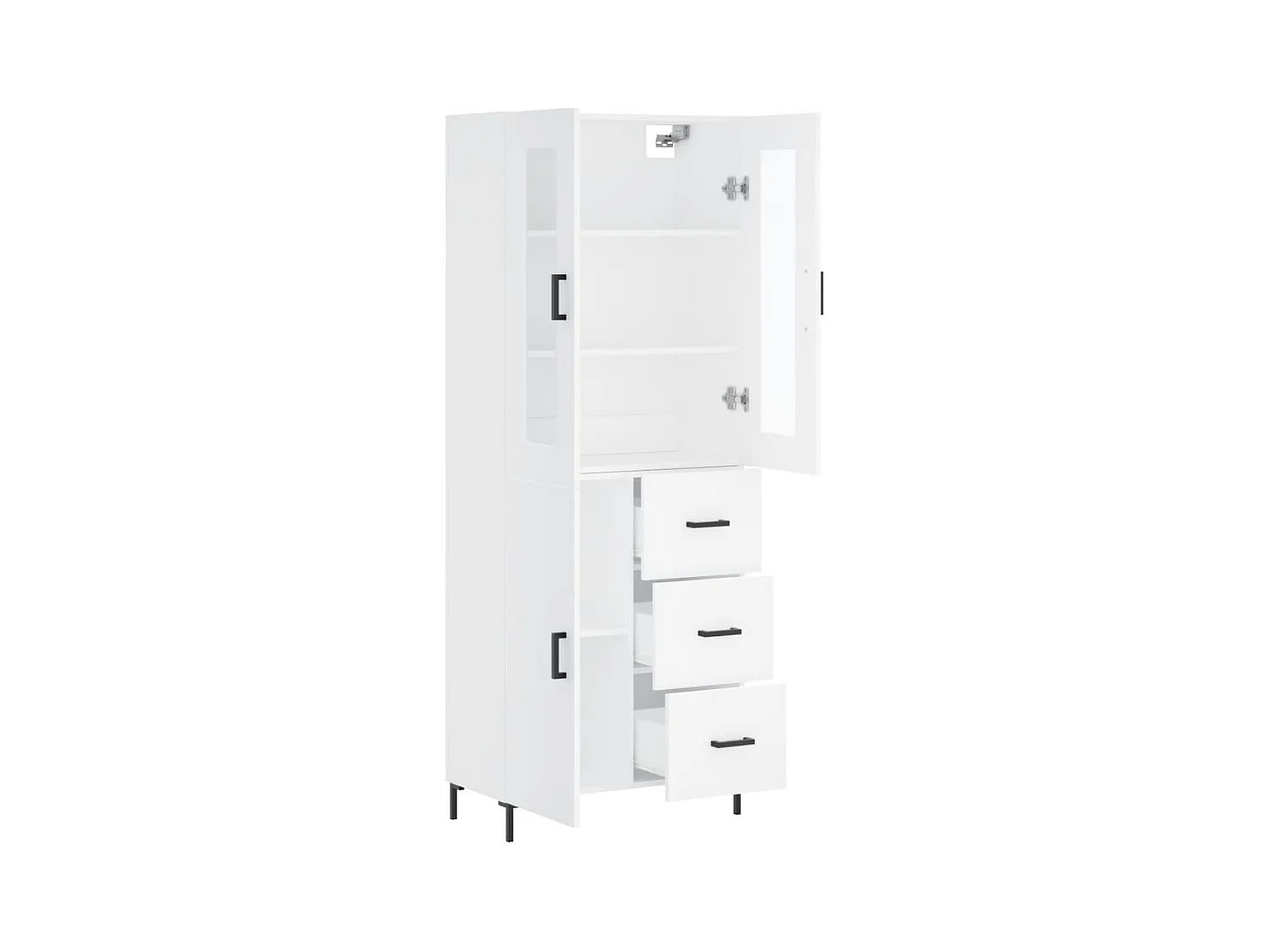 Credenza cassettiera cassettiera mobile contenitore organizer cucina soggiorno soggiorno alto 69,5 x 34 x 180 cm derivati ​​del legno bianco 02_0032752
