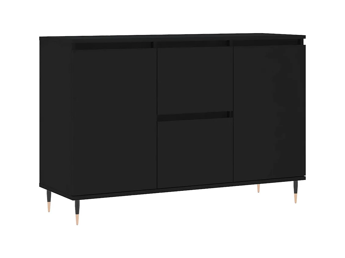 Credenza buffet cassettiera mobile contenitore organizer cucina soggiorno soggiorno 104 x 35 x 70 cm pannelli compositi nero 02_0035830