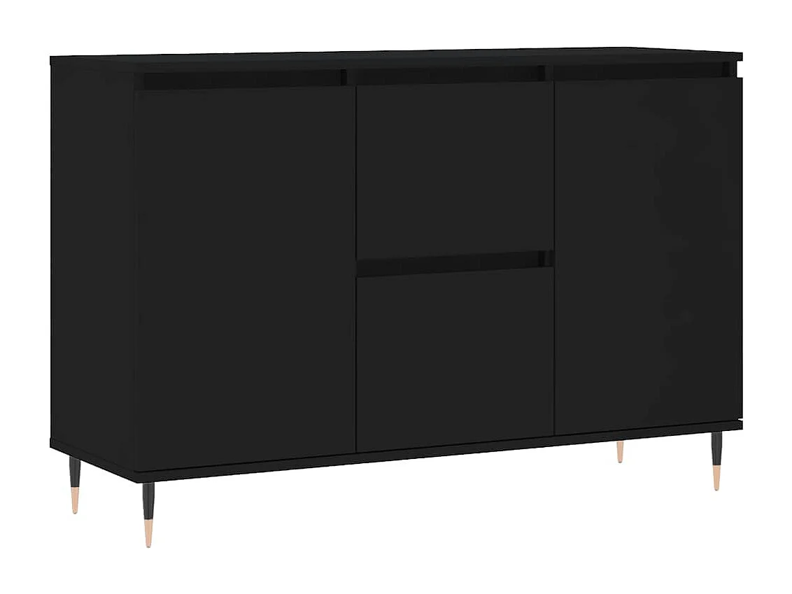 Credenza buffet cassettiera mobile contenitore organizer cucina soggiorno soggiorno 104 x 35 x 70 cm pannelli compositi nero 02_0035830
