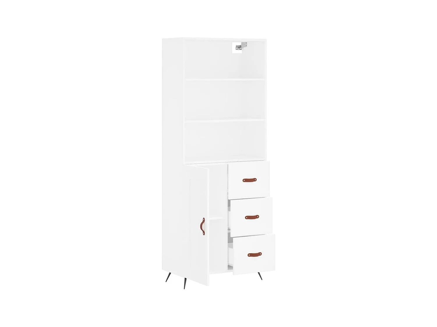 bahut commode armoire bois blanche 69.5 x 34 x 180 cm 02_0032542