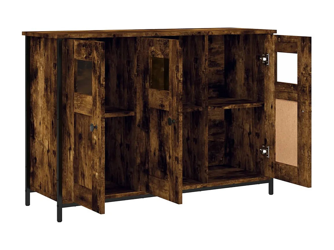 Buffet aparador cômoda armário unidade de armazenamento organizador cozinha sala de estar 100 x 35 x 70 cm madeira trabalhada marrom 02_0030830