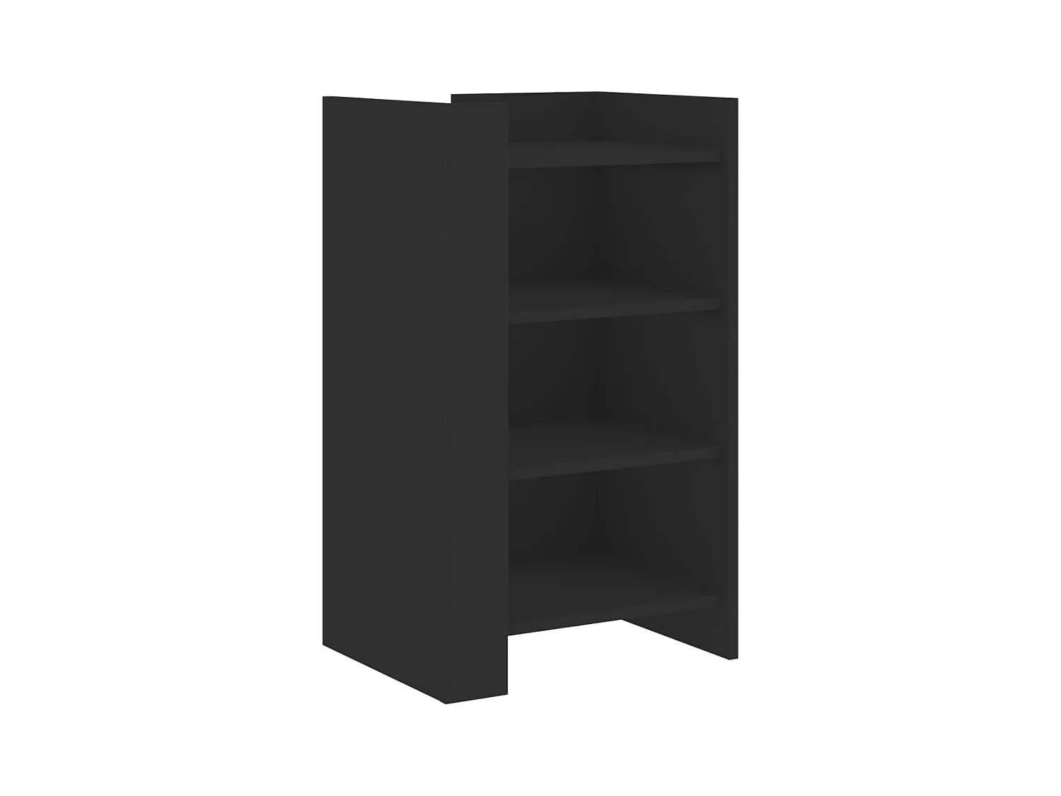 Credenza buffet cassettiera mobile contenitore organizer cucina soggiorno soggiorno 45 x 35 x 75 cm multistrato nero 02_0035944