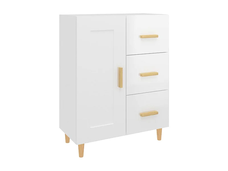 Credenza buffet cassettiera mobile contenitore organizer cucina soggiorno lucido 69,5 x 34 x 90 cm derivati ​​del legno bianco 02_0030744