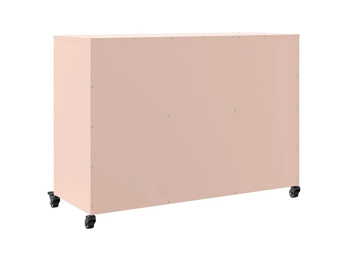 Aparador cómoda cómoda armario mueble organizador cocina salón salón 100,5 x 39 x 72 cm acero rosa 02_0036195