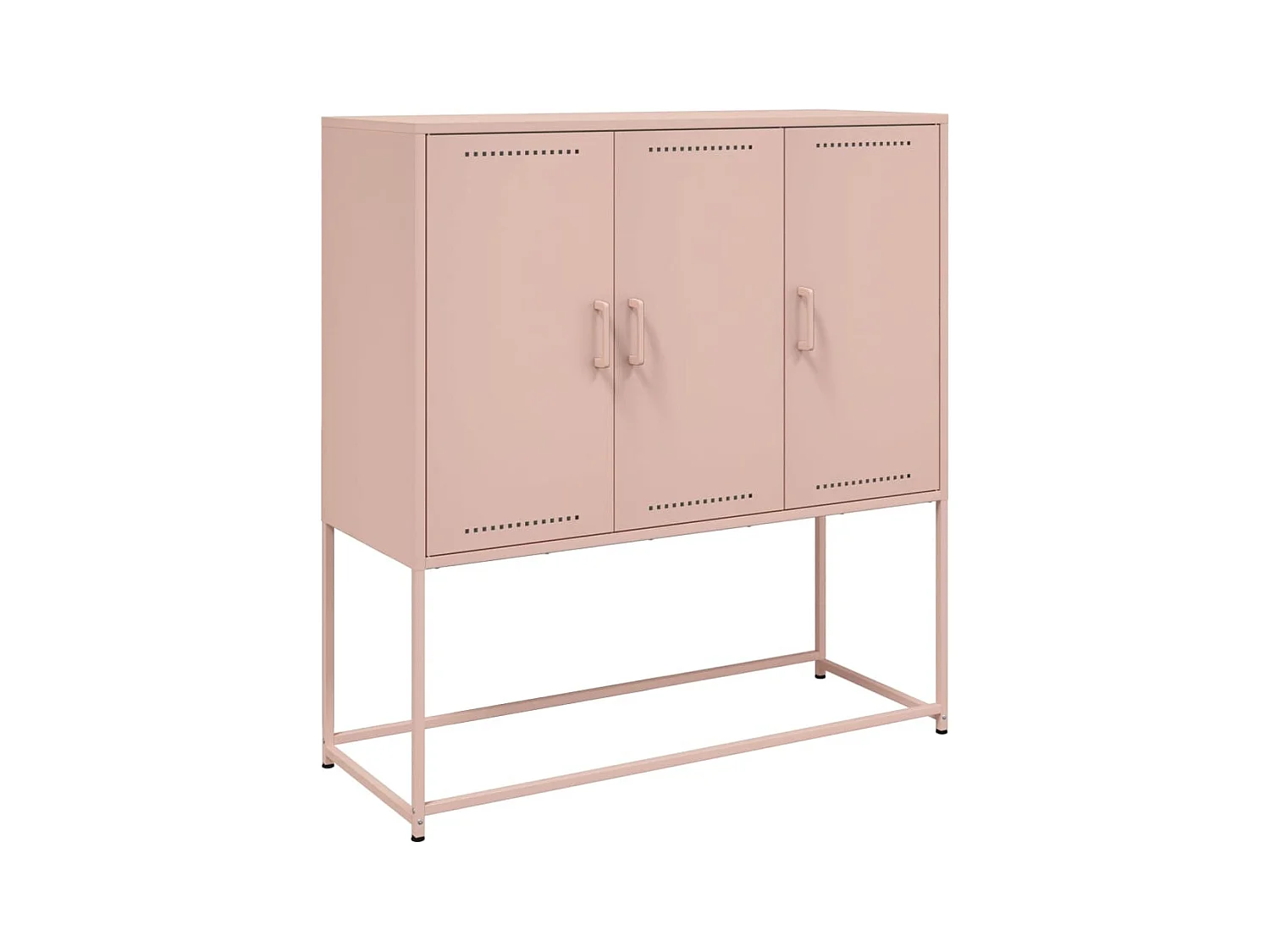 Aparador cômoda armário unidade de armazenamento organizador cozinha sala sala alto 100,5 x 39 x 107 cm aço Rosa 02_0035153