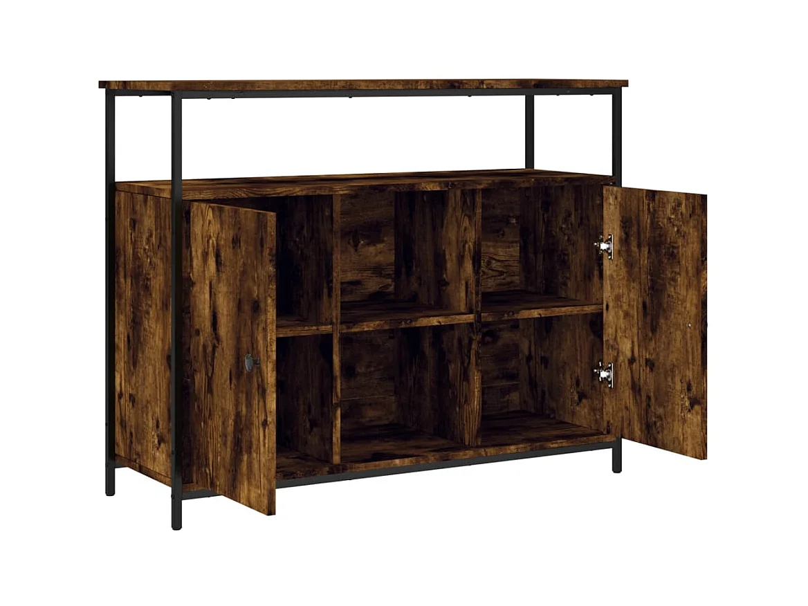 bahut commode armoire bois marron 100 x 35 x 80 cm 02_0030834